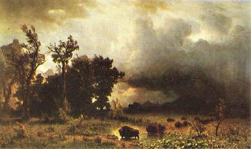 Albert Bierstadt Buffalo Trail Norge oil painting art